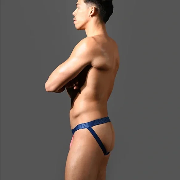 Andrew Christian CoolFlex Modal SHOW-IT® Coral and Navy Jockstrap - Picture 5 of 7